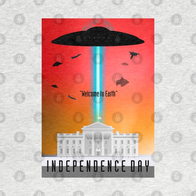 Independence day minimal poster art by retromegahero